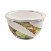 Snips Misa na šalát s vekom 3 l, biela plastová misa na miešanie šalátu a zeleniny, 23,5x23,5x13,5 cm, vhodná do umývačky riadu, bez BPA, vyrobené v Taliansku 1