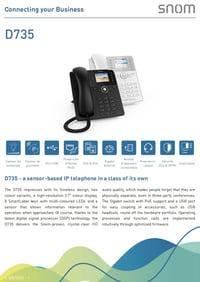 IP stolný telefón Snom D735 – 2,7-palcový TFT displej, 32 programovateľných funkčných klávesov s automatickým popisom, SIP, čierny 7