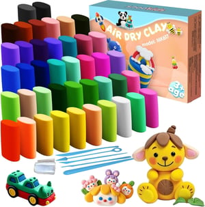 snookids Set gline za sušenje na zraku u 42 boje, set za modeliranje za djecu