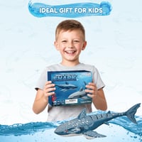 snookids Diaľkovo ovládaný žralok pre deti, 2,4 GHz RC žralok so svetlom a realistickým pohybom chvosta, hračka do vody do vane a bazéna, darček pre chlapcov 2