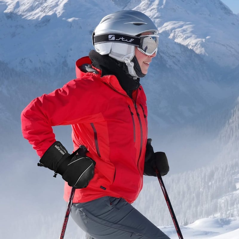 SNOW DEER Fűthető Sí Kesztyű 7.4V 2200mAh Elektromos Töltödhető Fekete S