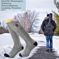 Vyhrievané ponožky SNOW DEER s batériou 7,4 V 2200 mAh, 3 teplotné stupne, 100 % bavlna, elektrické zimné ponožky na lyžovanie a turistiku, sivé, veľkosť L-1 6