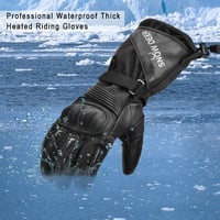 SNOW DEER Fűthető XXL méret Motoros Kesztyű, Újratölthető Akkumulátoros, Vízálló Bőr, Unisex Téli Kesztyű Motorozáshoz, Síeléshez, Kerékpározáshoz 5