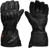 SNOW DEER Fűthető XXL méret Motoros Kesztyű, Újratölthető Akkumulátoros, Vízálló Bőr, Unisex Téli Kesztyű Motorozáshoz, Síeléshez, Kerékpározáshoz 1