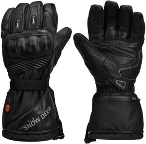SNOW DEER M veličina Grijane moto rukavice, Punjive baterijske, Vodootporna koža, Unisex zimske rukavice za motociklizam, skijanje,