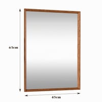Oglindă de perete vintage Snowdool, maro, 45x65 cm, cu ramă dreptunghiulară, poate fi suspendată pe orizontală și pe verticală, decor pentru baie, dormitor, sufragerie 9