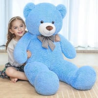 SNOWOLF Óriás XXXL plüss maci 145 cm kék puha plüssmedve masnival ajándék gyerekeknek 7