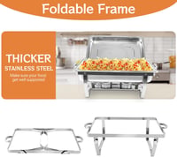 Snowtaros Chafing Dish 9L rozsdamentes ételmelegítő készlet 2 db GN 1/1 buffethez 9