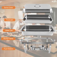 Snowtaros Chafing Dish 9L rozsdamentes ételmelegítő készlet 2 db GN 1/1 buffethez 3