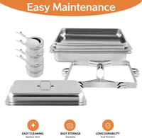 Snowtaros Chafing Dish 9L rozsdamentes ételmelegítő készlet 2 db GN 1/1 buffethez 8