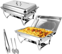 Snowtaros Chafing Dish 9L rozsdamentes ételmelegítő készlet 2 db GN 1/1 buffethez 1