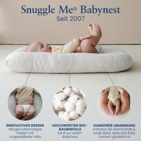 Snuggle me Hniezdočko pre bábätká (0-9 mesiacov) - Prémiové hniezdo pre bábätko z organickej bavlny s výplňou z dutého vlákna, prateľné v práčke, s cestovnou taškou, Natural 2