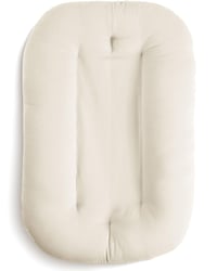 Snuggle me Hniezdočko pre bábätká (0-9 mesiacov) - Prémiové hniezdo pre bábätko z organickej bavlny s výplňou z dutého vlákna, prateľné v práčke, s cestovnou taškou, Natural 1