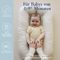 Snuggle me Hniezdočko pre bábätká (0-9 mesiacov) - Prémiové hniezdo pre bábätko z organickej bavlny s výplňou z dutého vlákna, prateľné v práčke, s cestovnou taškou, Natural 3