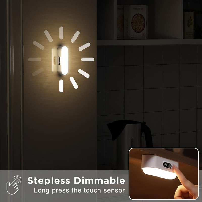 SOAIY 2db LED Érintésérzékeny Szekrénylámpa USB Töltésű 5 Szín Dimmer Mágneses Szalag Konyha Hálószoba
