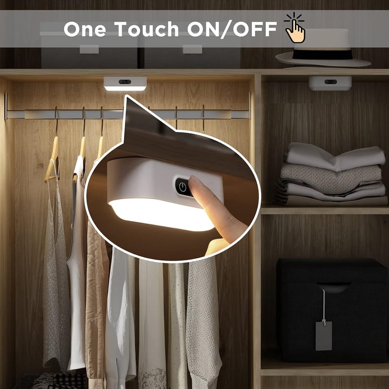 SOAIY 2db LED Érintésérzékeny Szekrénylámpa USB Töltésű 5 Szín Dimmer Mágneses Szalag Konyha Hálószoba