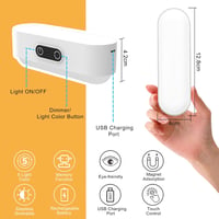 SOAIY 2db LED Érintésérzékeny Szekrénylámpa USB Töltésű 5 Szín Dimmer Mágneses Szalag Konyha Hálószoba 6