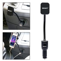 Magnetický držiak do auta 3 v 1 SOAIY do zapaľovača + USB nabíjačka 3.1A + voltmeter, LED displej, pre zariadenia iPhone a Samsung 2