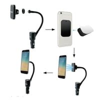 Magnetický držiak do auta 3 v 1 SOAIY do zapaľovača + USB nabíjačka 3.1A + voltmeter, LED displej, pre zariadenia iPhone a Samsung 4