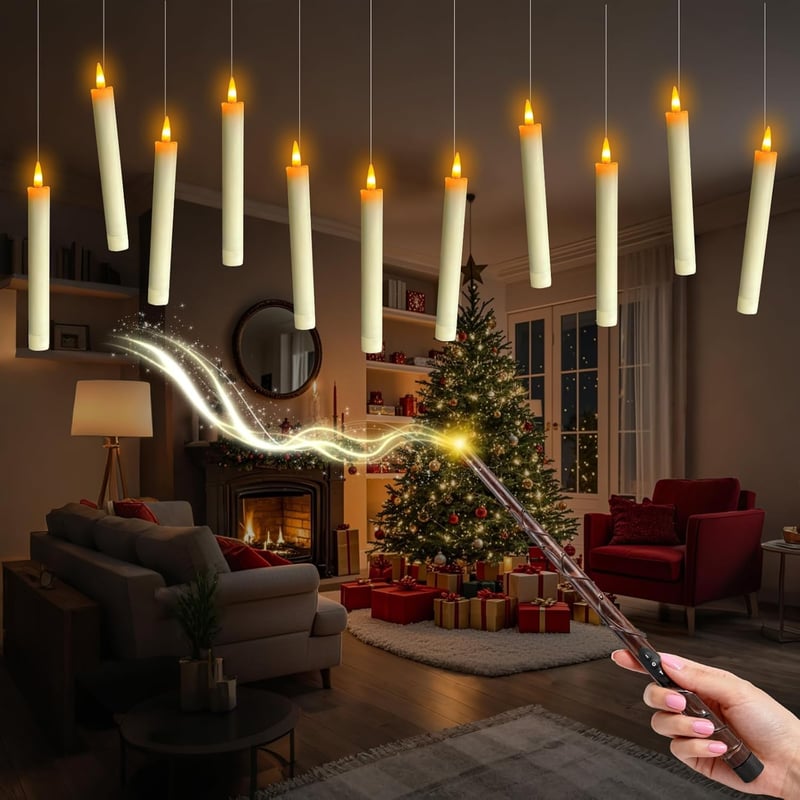 SOARFLY 12 db lebegő LED gyertya távirányítóval, időzítővel, Halloween és karácsony dekoráció