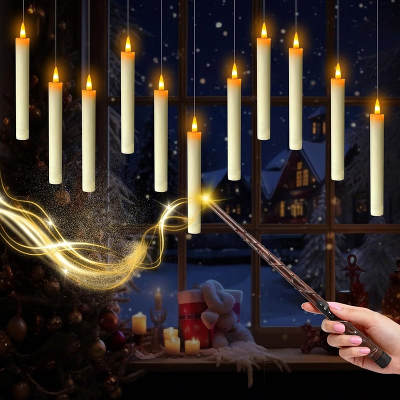 SOARFLY 12 db lebegő LED gyertya távirányítóval, időzítővel, Halloween és karácsony dekoráció