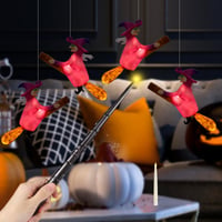 SOARFLY halloweenska LED metla čarodejnice a plávajúce sviečky s diaľkovým ovládaním, 4 ks 7
