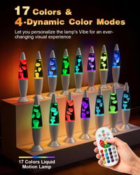 Soarling Art Deco lávalámpа 17 RGB színnel, távirányítóval, ezüst 3