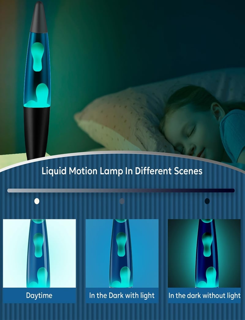Soarling 34 cm Lava Lámpa Színváltó Relaxációs Hangulatlámpa Kék Folyadék