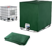 Krycia plachta na IBC kontajner SOBEAU, pre 1000 l nádrž, ochranný obal odolný voči UV žiareniu a prachu, 120 x 100 x 116 cm, zelená 1
