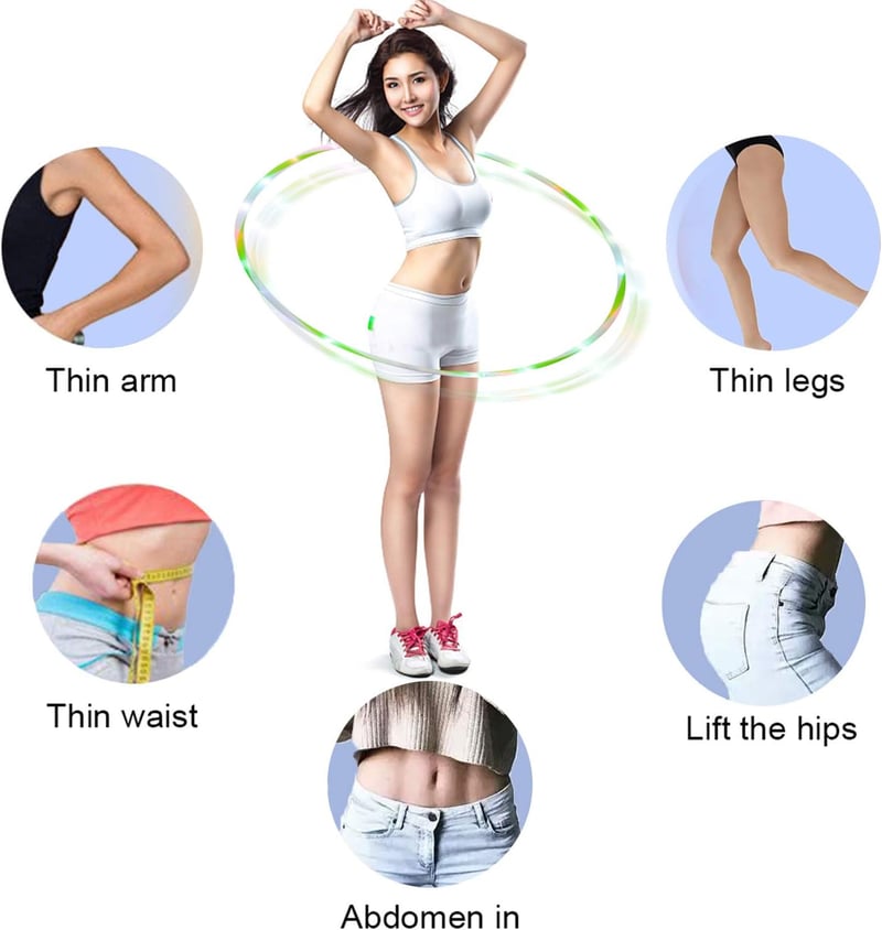 SOBROVO LED Hullahopp Karika 60 cm - Világító 10 Színű Fényváltós Hula Hopp Gyerekeknek és Felnőtteknek - Fitness Tánc Edzés Fogyás