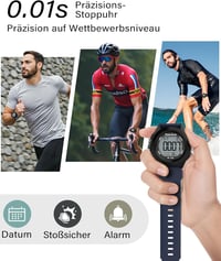 SOCICO férfi digitális karóra sport katonai vízálló LED világítás riasztás 5