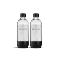 SodaStream 1-litrová plastová fľaša na perlivú vodu z Tritanu - čierna, 2 ks, vhodná do umývačky riadu, bez BPA, pre výrobníky sódy TERRA, ENSO, GAIA, ART 1