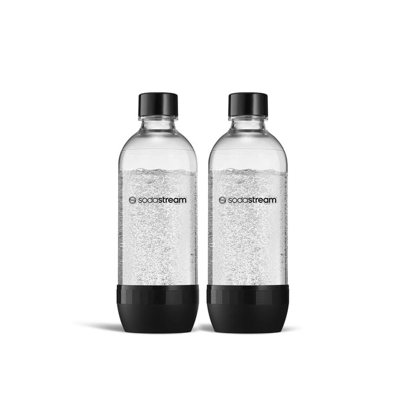 SodaStream 1-litrová plastová fľaša na perlivú vodu z Tritanu - čierna, 2 ks, vhodná do umývačky riadu, bez BPA, pre výrobníky sódy TERRA, ENSO, GAIA, ART