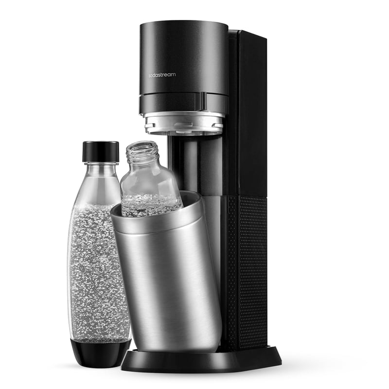 Aparat de făcut sifon SodaStream DUO Titan - 1x sticlă de 1L și 1x sticlă de plastic FUSE de 1L (lavabilă în mașina de spălat vase)