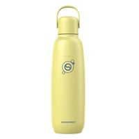 SodaStream Fizz & Go Cool nerezová fľaša na sýtenie vody 0,9 l, dvojstenná termo fľaša, citrónovo žltá, kompatibilná s TERRA, ART, E 1