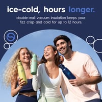 Nerezová fľaša na sódu SodaStream Fizz & Go Cool 0,9 l, dvojstenná termo fľaša, Blueberry, kompatibilná s DUO, TERRA, ART 3