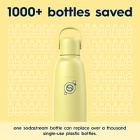 SodaStream Fizz & Go Cool nerezová fľaša na sýtenie vody 0,9 l, dvojstenná termo fľaša, citrónovo žltá, kompatibilná s TERRA, ART, E 6