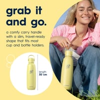 SodaStream Fizz & Go Cool nerezová fľaša na sýtenie vody 0,9 l, dvojstenná termo fľaša, citrónovo žltá, kompatibilná s TERRA, ART, E 7