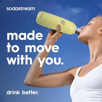 SodaStream Fizz & Go Cool nerezová fľaša na sýtenie vody 0,9 l, dvojstenná termo fľaša, citrónovo žltá, kompatibilná s TERRA, ART, E 8