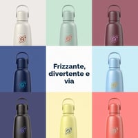 Termoska na sýtené nápoje SodaStream Fizz & Go z nehrdzavejúcej ocele, 0,9 l, dvojstenná tepelná izolácia, farba Guava Pink, pre modely DUO, TERRA, ART, ENSO 9