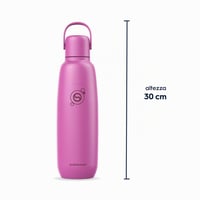 Termoska na sýtené nápoje SodaStream Fizz & Go z nehrdzavejúcej ocele, 0,9 l, dvojstenná tepelná izolácia, farba Guava Pink, pre modely DUO, TERRA, ART, ENSO 2
