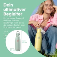SodaStream Fizz & Go boca za gazirana pića od nehrđajućeg čelika 0,9 l, termosica s dvostrukom stijenkom, za tople i hladne gazirane napitke, DUO, TERRA, ART 8