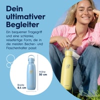 Nerezová fľaša na sýtenie vody SodaStream Fizz & Go 0,9 l, dvojstenná termo fľaša, Ice Blue, kompatibilná s DUO, TERRA, ART, ENSO 7