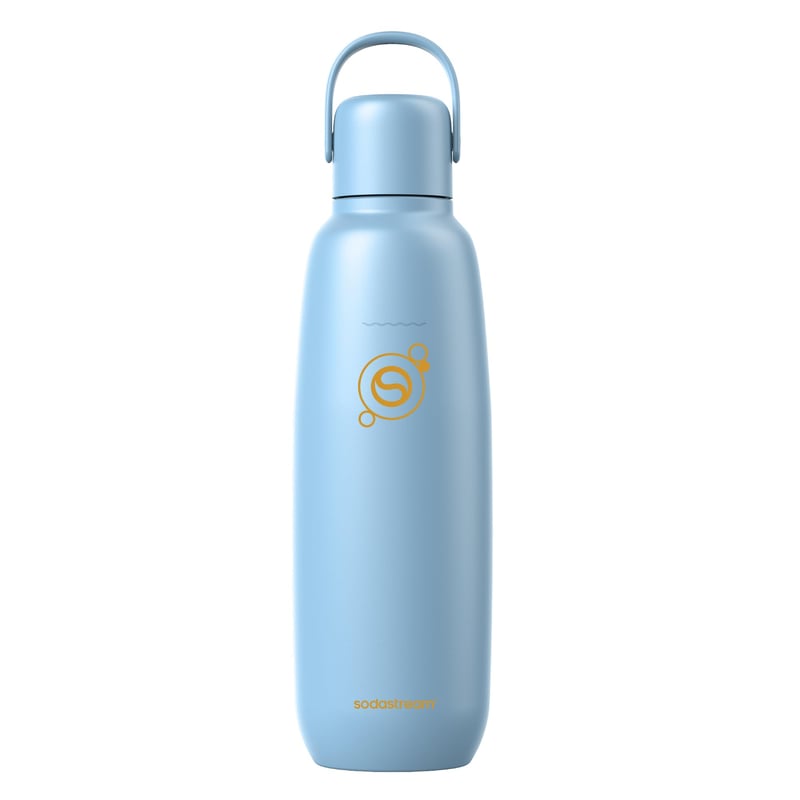 Nerezová fľaša na sýtenie vody SodaStream Fizz & Go 0,9 l, dvojstenná termo fľaša, Ice Blue, kompatibilná s DUO, TERRA, ART, ENSO