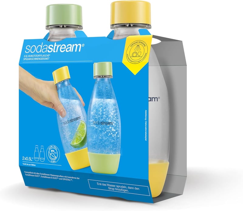 SodaStream Fuse 2x0,5L mosogatógépben mosható palack Gaia Terra Art Enso kompatibilis - Modern, Functional, Playful, Youthful