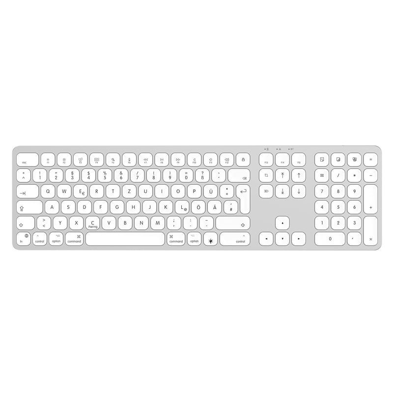 SODI Bluetooth tipkovnica za Mac/iPad/iPhone, aluminijska, QWERTZ, punjiva, pune veličine