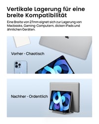 Vertikálny stojan na notebook SODI, hliníkový držiak na MacBook Air, Pro, iPad a iPhone, stolový stojan na počítač do kancelárie aj domácnosti 6