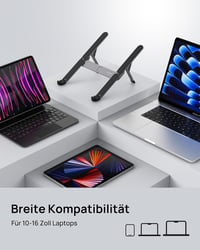 SODI összecsukható alumínium laptopállvány, 6 magassági fokozat, 10-16"-os laptopokhoz 4