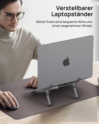 SODI összecsukható alumínium laptopállvány, 6 magassági fokozat, 10-16"-os laptopokhoz 7
