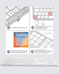 SODI Wireless Bluetooth Billentyűzet Mac/iPad/iPhone-hoz, Alumínium, Újratölthető, QWERTZ 9